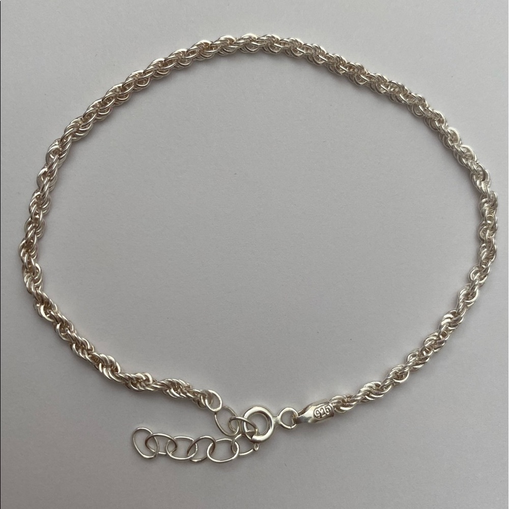 Rope chain 3mm 925 silver bracelet unisex - Picture 2 of 2